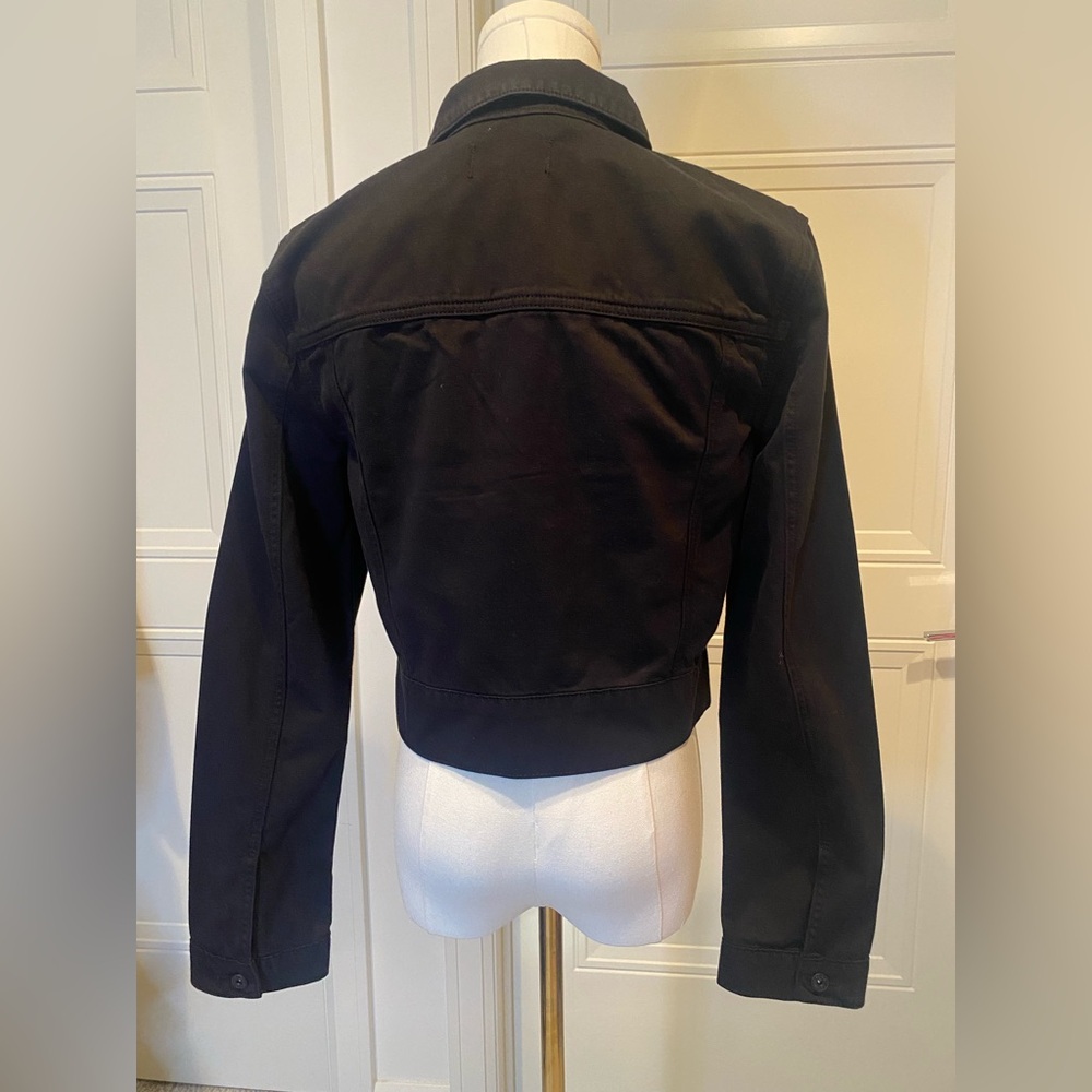 PAIGE Black Denim-Style Jacket NWT Small Luxury Cotton - Picture 3 of 7